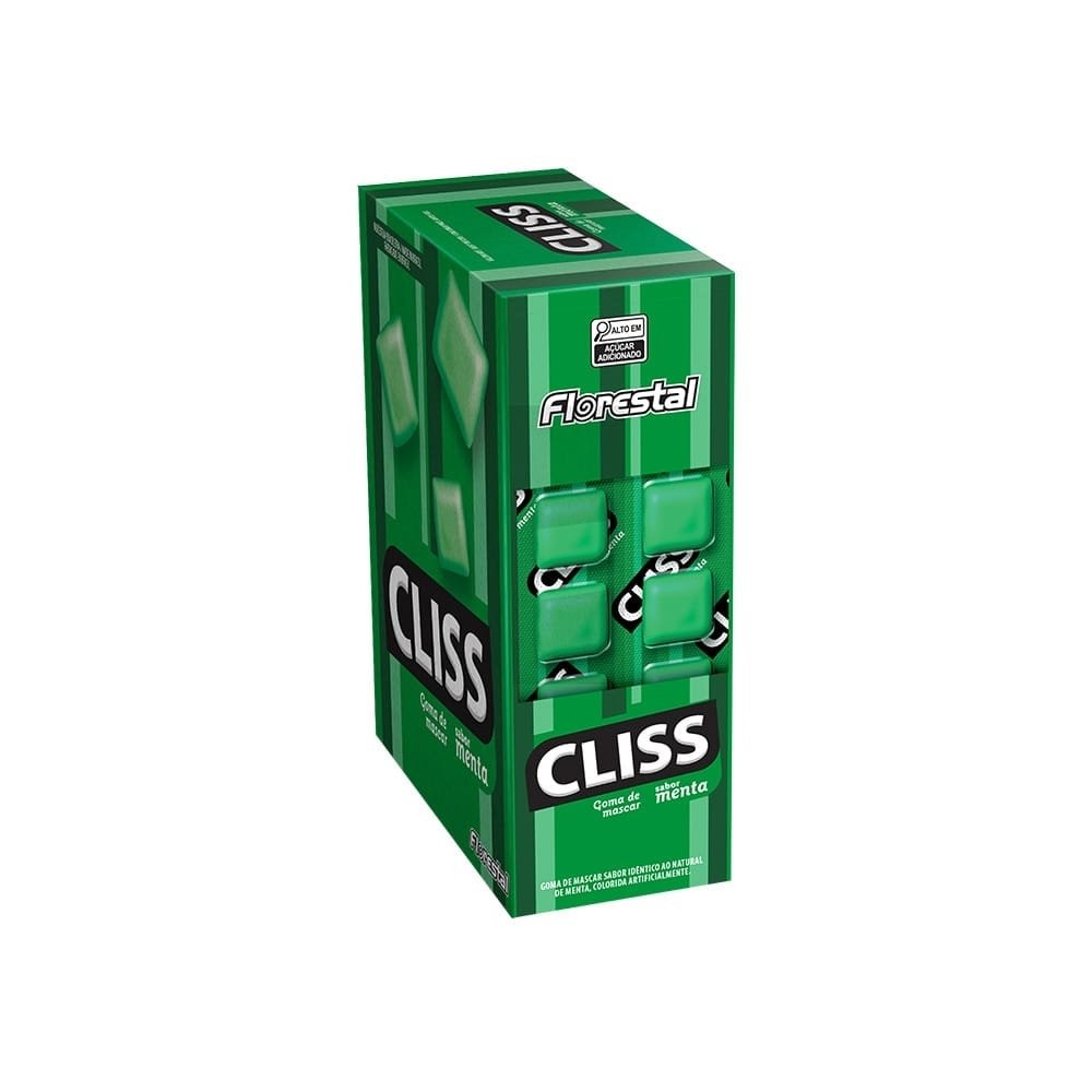 Chiclete Florestal Cliss Menta 16,8g - Caixa com 12 Unidades em Oferta na Shopee