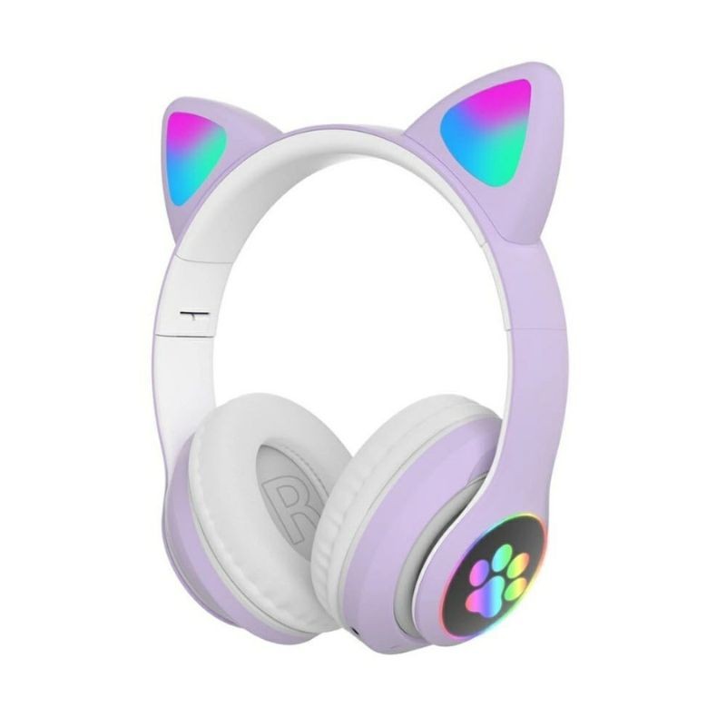 Fone Bluetooth Orelha De Gatinho Gato 5.0 Com Led Headphone