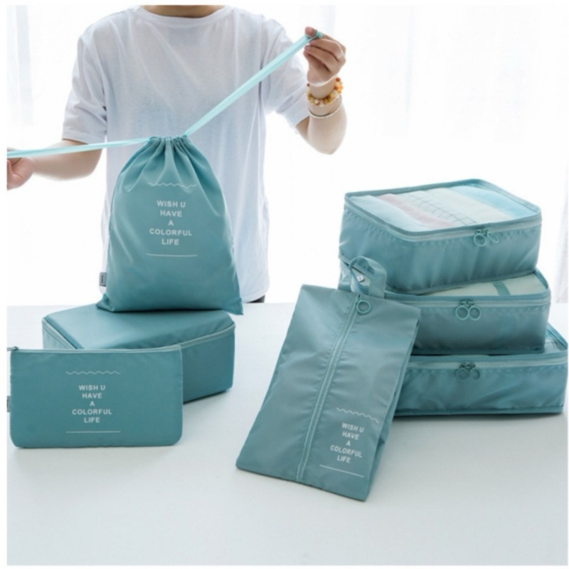Kit 7 Pecas Bolsa Organizadoras Para Mala Roupas Bagagem Viagem em Oferta na Shopee