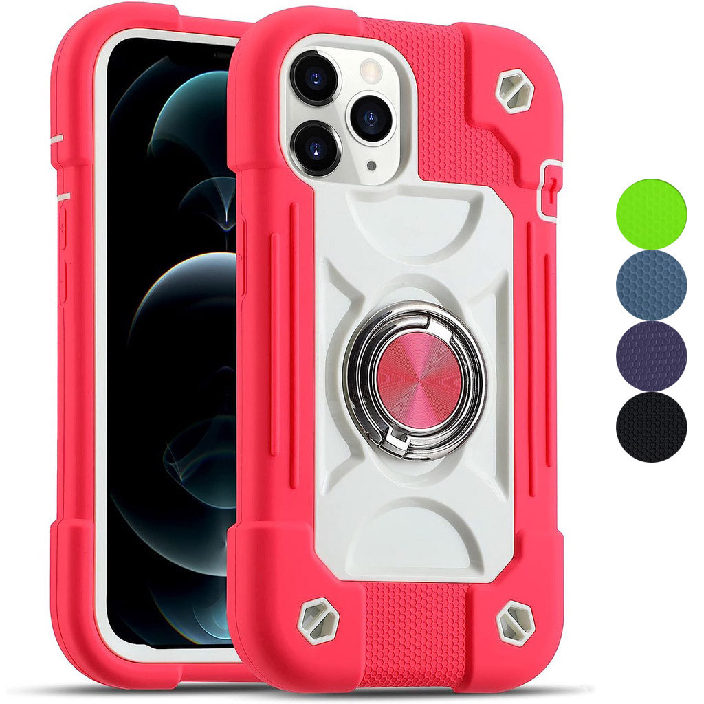 Para iPhone 16 15 14 Plus 13 12 Mini 11 Pro Max Capa Com Suporte De Anel Giratório De 360 Graus , Proteção Contra Quedas De Nível Militar Robusta E Resistente 3 Em 1 Protetora Durável