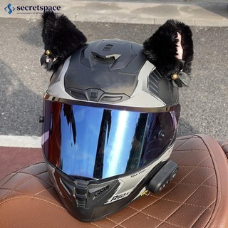 2Pcs Capacete De Motocicleta De Pelúcia Orelhas De Gato Decoração Autocolantes Motocross Face Inteira Fora De Estrada