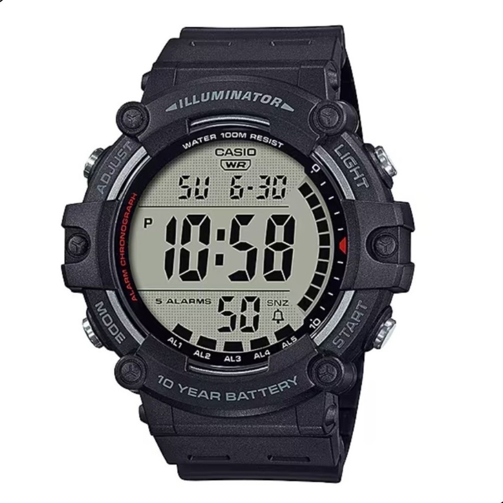 Relógio de Pulso Casio Masculino Standard Tendência Estilo Homem Marido AE-1500WH-1AVDF Prova D'Água