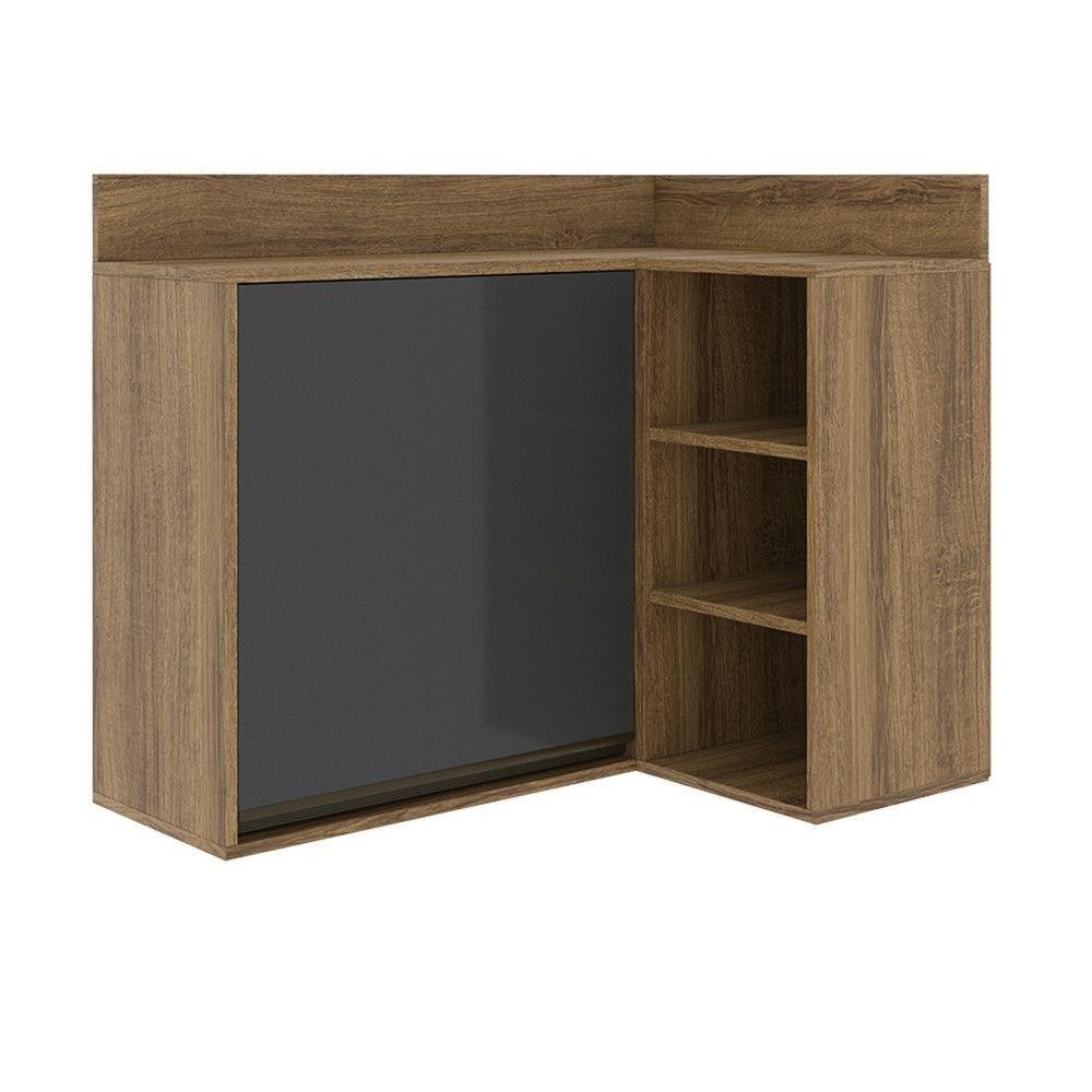 Armário 1 Porta Canto Com Nicho Grafite Batrol Grafite em Oferta na Shopee