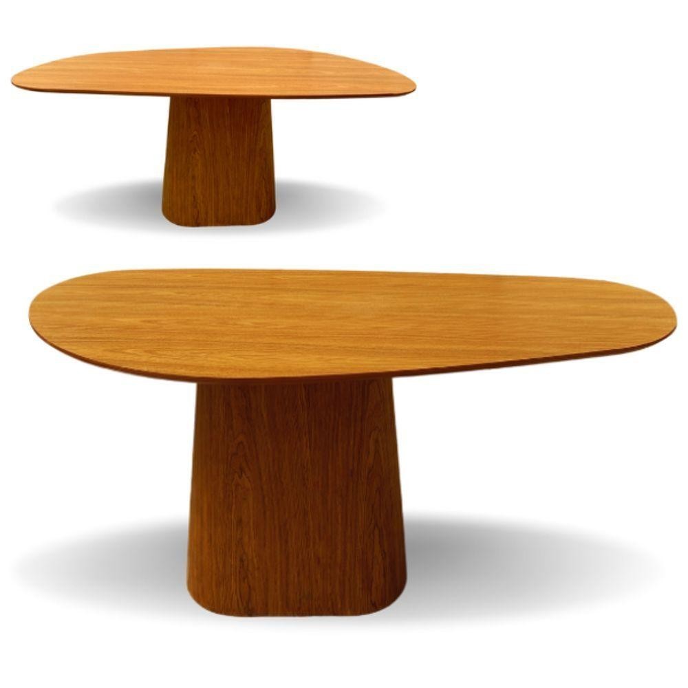 Mesa De Jantar Modelar Orgânica Bumerangue em Freijó 1.20x80 cm - Home & Living