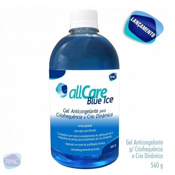Gel Anticongelante Criofrequência e Crio Dinâmica All Care Blue Ice 560g  Azul - Rmc