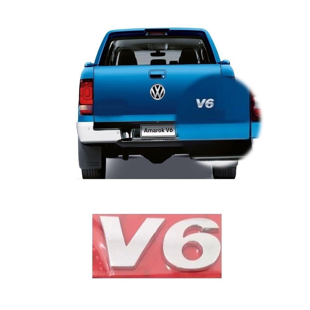 Emblema Letreiro V6 - Amarok 2018 a 2023 Cromado em Oferta na Shopee