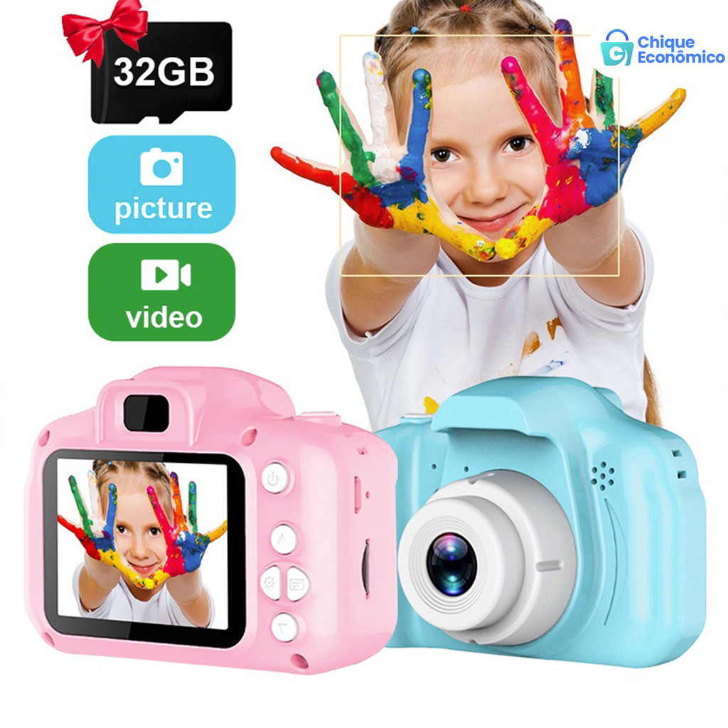 Mini Câmera Digital Infantil/Recarregável/À Prova De Choque/Vídeo Para Crianças/8 Milhões De Lançamento De Criança em Oferta na Shopee