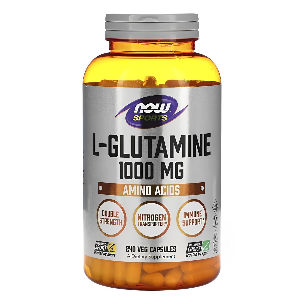 Now Foods L-Glutamina 1000mg  Sports 240 Caps Importado