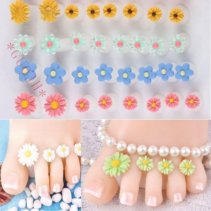 GUOJH 8 Pcs Separador De Dedo Do Pé Ferramentas Para O Cuidado Dos Pés Flor Pedicure Confortável