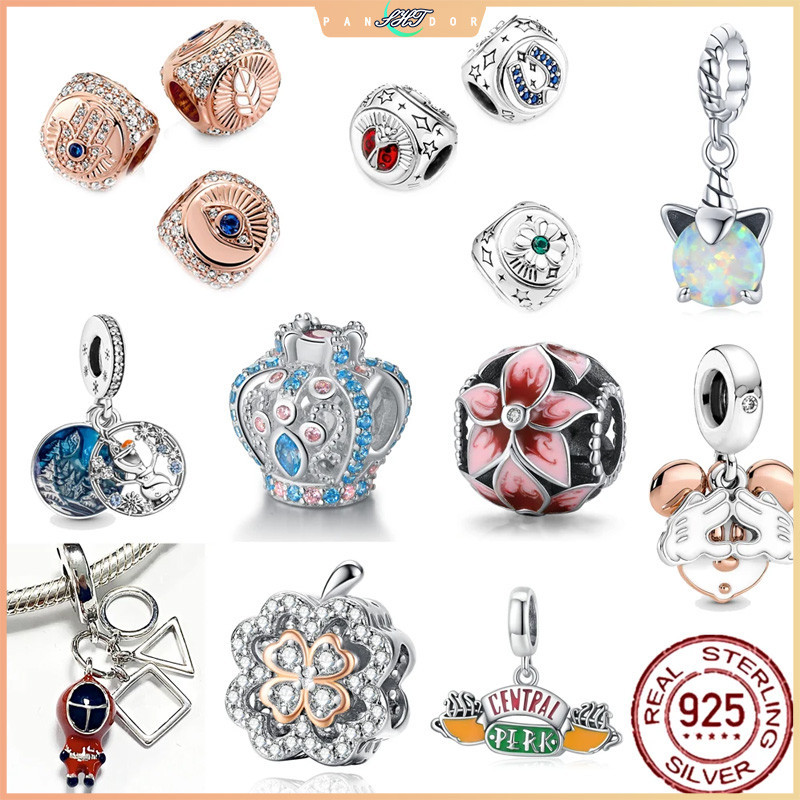 2022 Nova Chegada lucky 3 Lados 925 Sterling Silver Charm Bead Fit Pulseira Pandora Charms Original Fabricando Jóias De Bricolage Para Mulheres