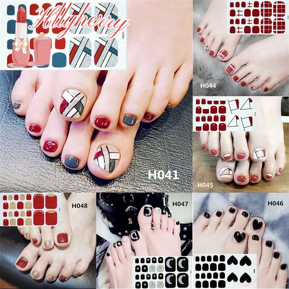 Hllylyherry 22PCS Autocolantes De Unhas De Dedo Do Pé Falsas Para