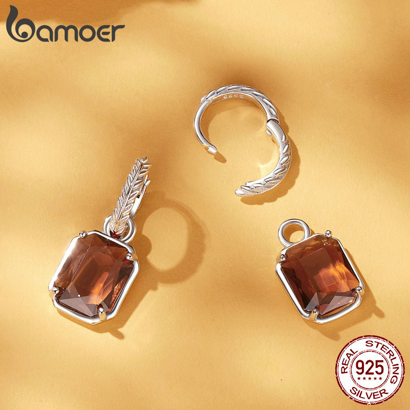 Detalhes do Bamoer 925 Sterling Silver Autumn Hoop Earrings Brinco De Noiva Feminino Emaranhado Com Revestimento De Ouro Para Jóias