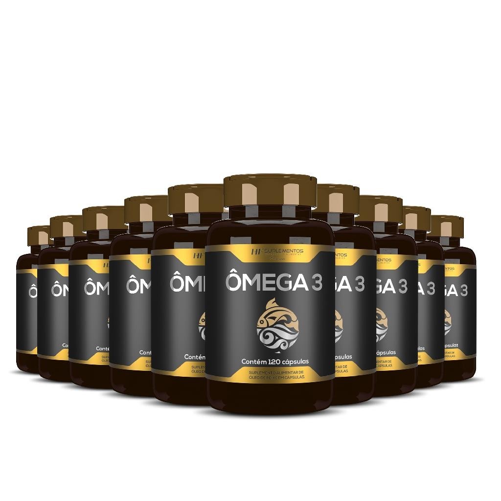 10X OMEGA 3 OLEO DE PEIXE PREMIUM 120CAPS HF SUPLEMENTOS