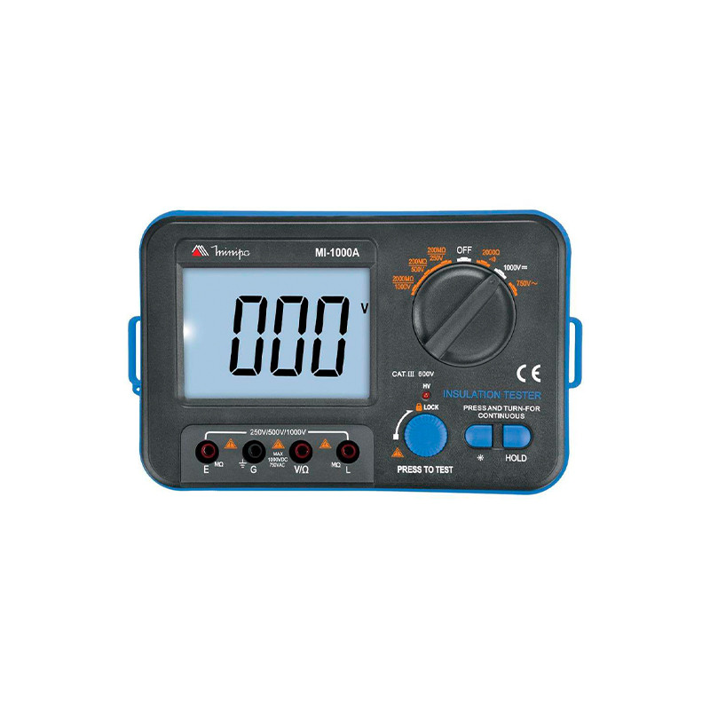 Megômetro Digital Portátil Tensão AC/DC Data Hold CAT III 600V Minipa MI-1000A