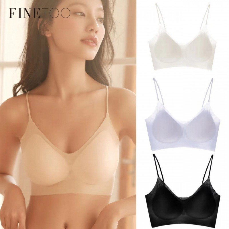 Finetooo Mulher Soutien Sem Costura M-4XL Plus Alça De Ombro Ultra Fina Lingerie Respirável Em Seda De Gelo em Oferta na Shopee