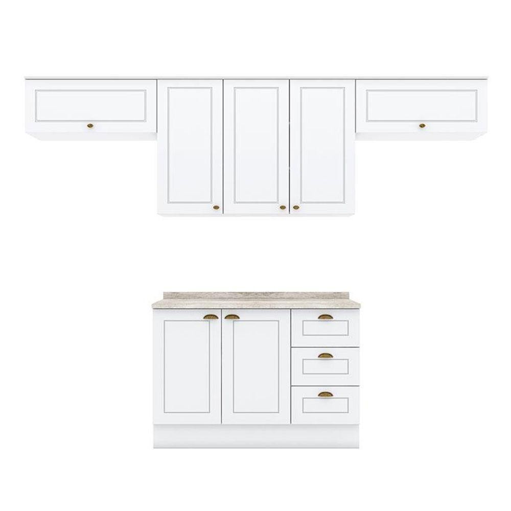 Cozinha Modulada Americana 5 Peças Branco Hp - Henn em Oferta na Shopee