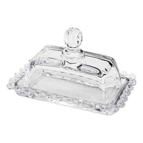 Manteigueira com Tampa de Cristal Pearl Incolor 14x9x8cm Wolff em Oferta na Shopee