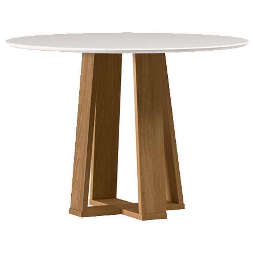 Mesa De Jantar 100x100 Cm Isabela Com Vidro Ype Off White - New Ceval - Home & Living