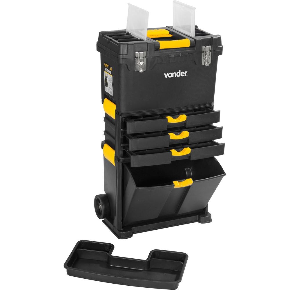 Caixa Plástica com Rodas Crv 0500 - Vonder em Oferta na Shopee