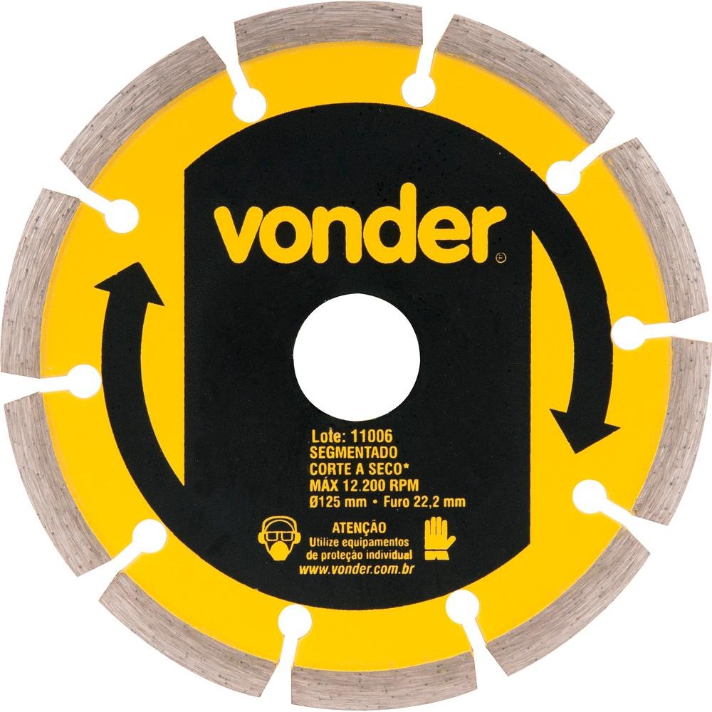 Disco Diamantado 125mm Segmentado Furo 22mm V3 Vonder em Oferta na Shopee