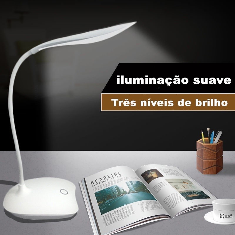 Luminária De Mesa Recarregável Flexível Sem Fio Led Leve Dobrável Portátil Leitura em Oferta na Shopee