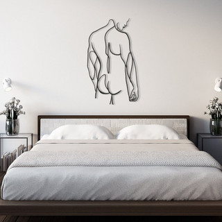 Quadro Decorativo Corpo Masculino Sala de estar modernos Mdf 3mm Preto 60x30 cm Escolha Seu modelo