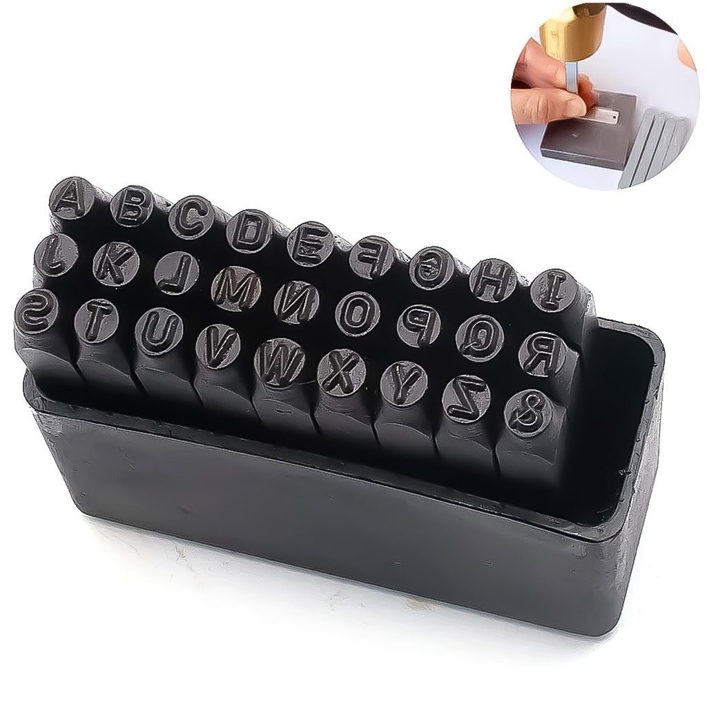 Marcador Punção Alfabeto Aço Forjado 04MM 27 Pçs Para Madeira Couro Metal em Oferta na Shopee