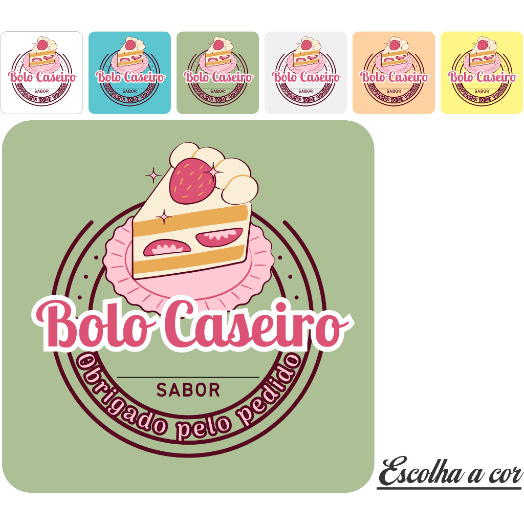 50 100 150 200 UNIDADES ADESIVO ETIQUETA TAG QUADRADO 3,5CMX3,5CM  BOLO CASEIRO  MODELO 1 A PROVA DE AGUA  AUTO ADESIVA UNIDADES PARA EMBAGENS CAIXAS SAQUINHO PAPEL TERMICO POTES E POTES DE GELADEIRA em Oferta na Shopee