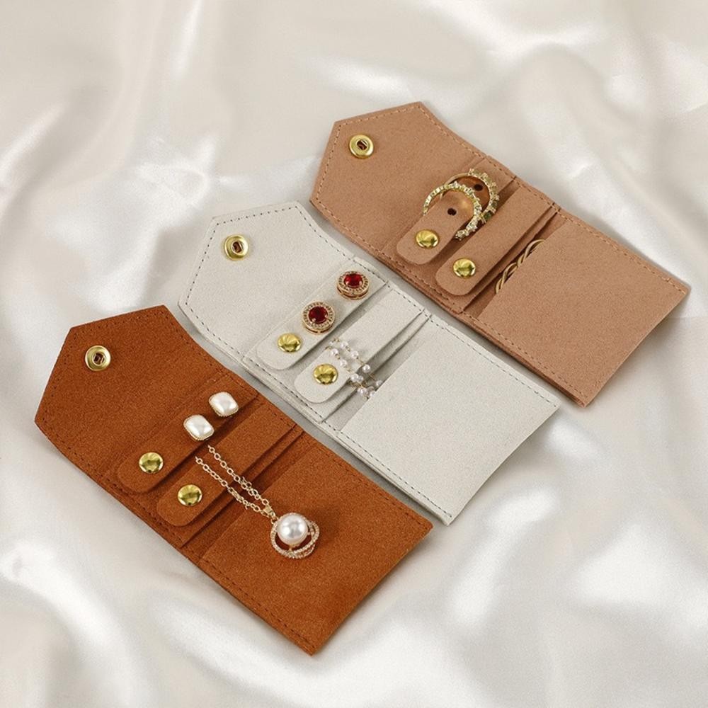 Mini Jóias Organizador Caso Dobrável Couro Do Plutônio Rolo De Para Viagens-Anéis , Colares , Brincos , Pulseiras