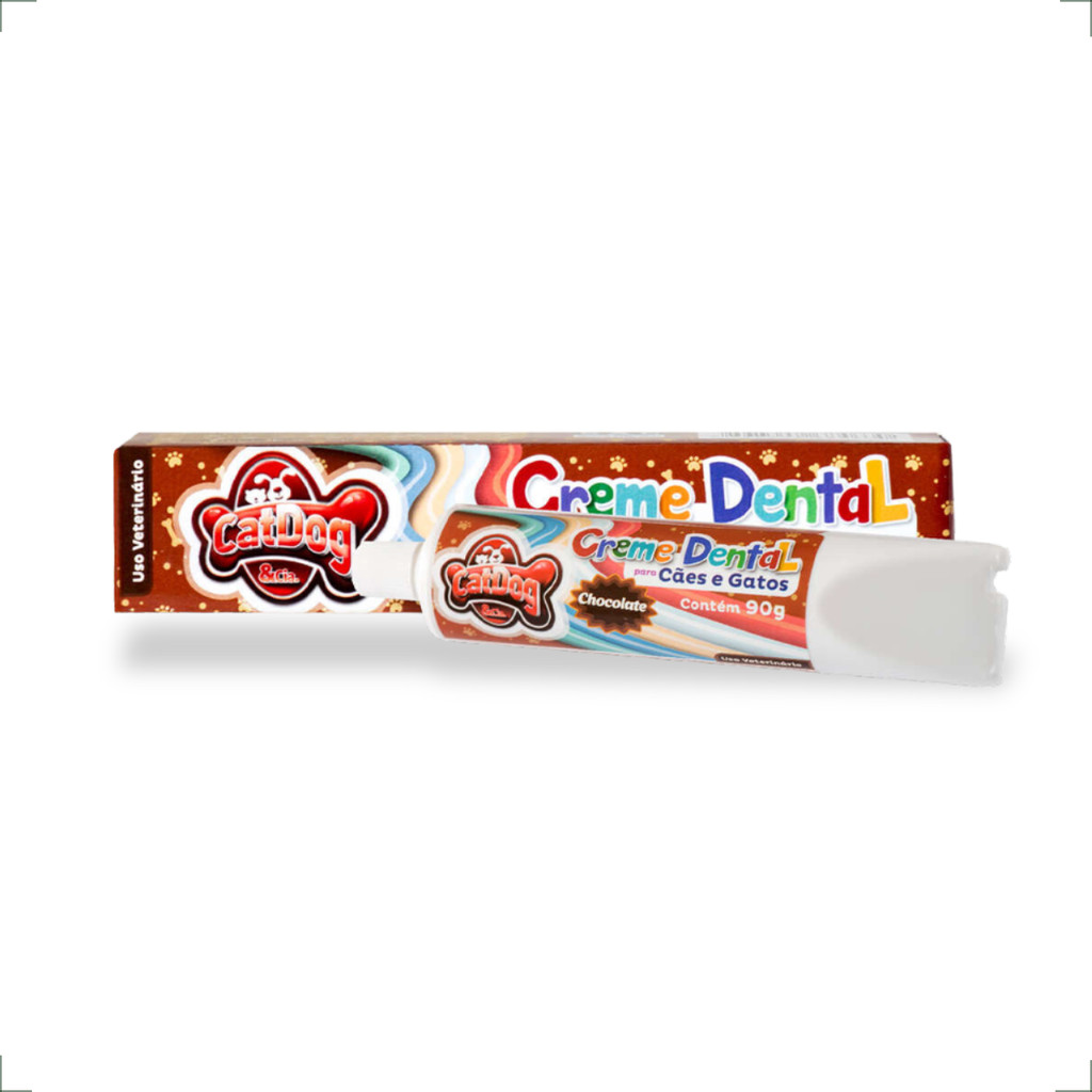 Creme Dental Chocolate CatDog & Cia para Cães e Gatos - 90g - Pets