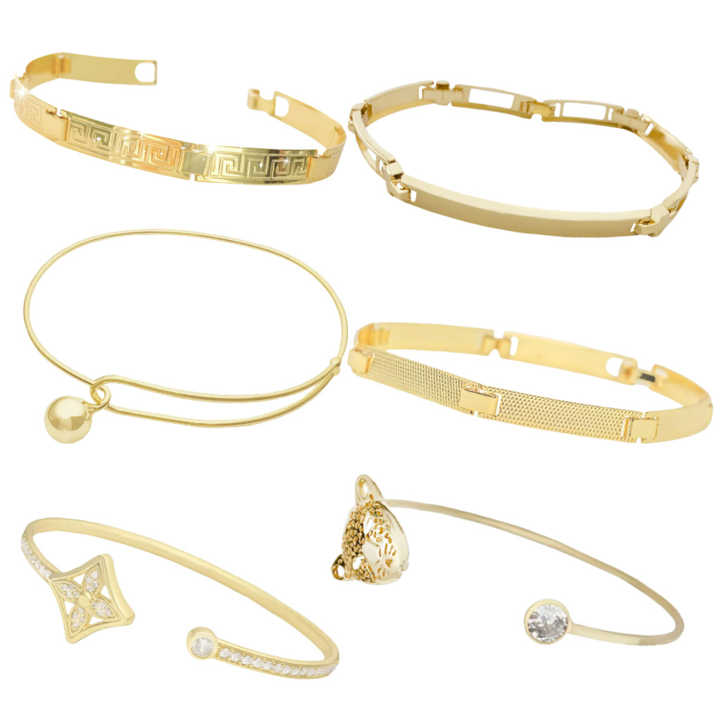Pulseira Bracelete de Ouro Masculino/Feminino Cravejado Banhado a Ouro 18k