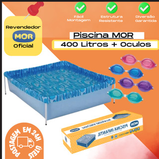 Kit Piscina De 400 Litros Mor + Oculos Fashion Infantil Natação Verão Calor Criança Agua em Oferta na Shopee