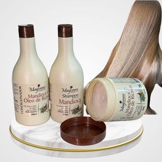 Kit Capilar Mandioca (Shampoo + Cond + Masc) - 3 Produtos em Oferta na Shopee