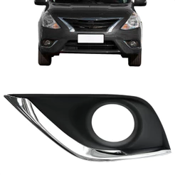Moldura Versa 2015 2016 2017 Até 2019 2020 2021 Farol Milha Preto Furo Friso Cromado