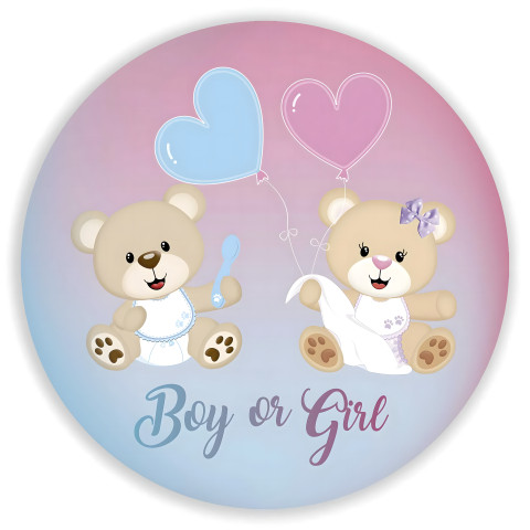 NOVO Painel Festa Infantil Redondo Chá Revelação, Boy or Girl, fundo degrade rosa e azul + Arco, Suporte incluso. Fazemos personalizado com qualquer tema. Confeccionado em Lona fosca, impressão de alta resolução. cenário , p/ Decoração