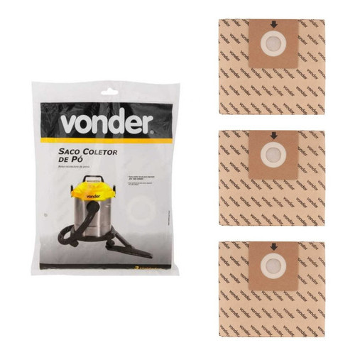 Kit 3 Sacos Coletores de Pó para Aspirador APV1000 Vonder