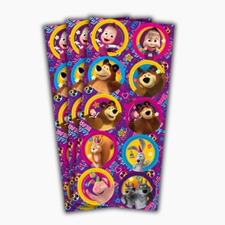 30 ~150 ADESIVO  MASHA E O URSO REDONDO.  Regina em Oferta na Shopee