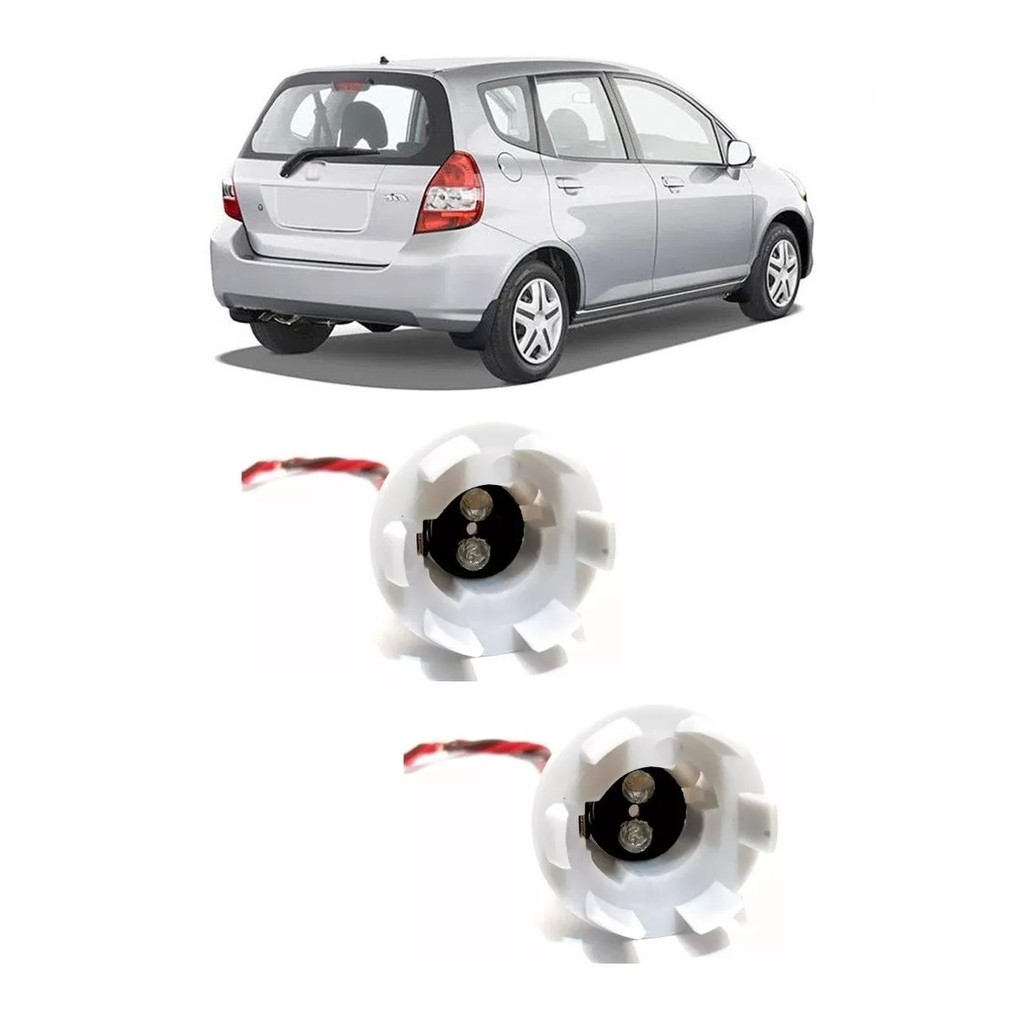 Par Soquete Lampada Lanterna Freio 2 Polos Honda Fit 2004 2005 2006 2007