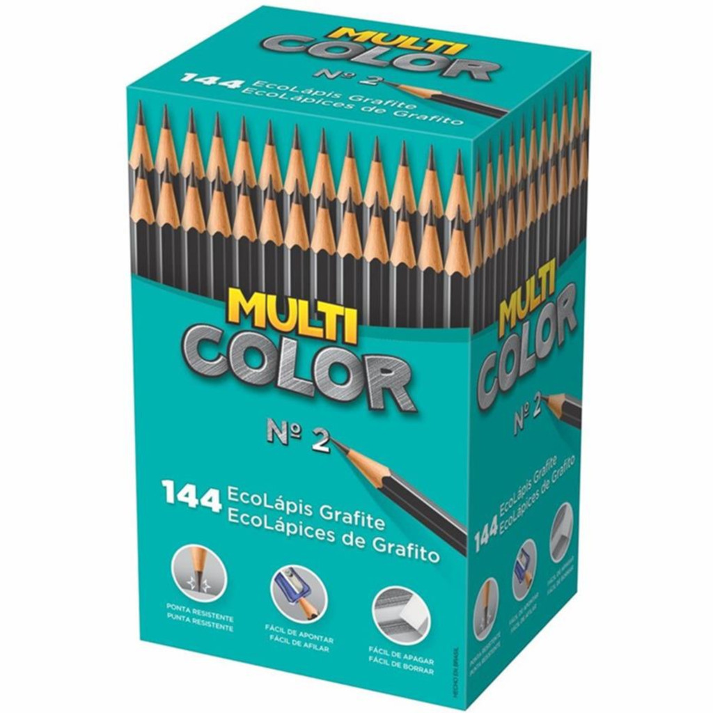 Caixa Com 144 Lápis Preto N° 2 Multicolor Faber Castell