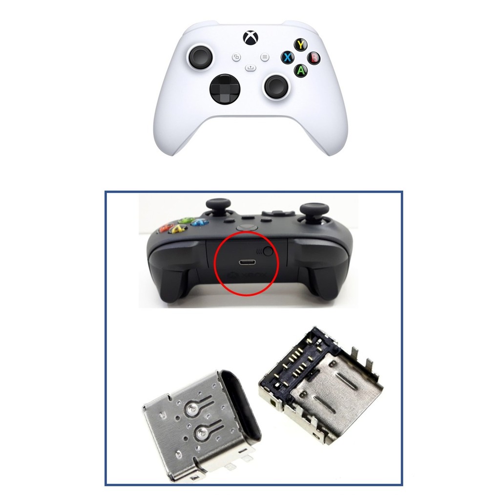 Conector Carga USB Tipo-C Carregamento para Controle Xbox Serie SX