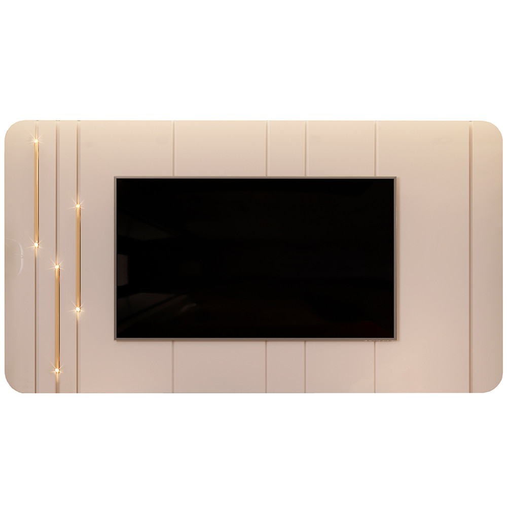 Painel Para TV 75 Pol Com LED Orgânico Dion D05 Off White - Lyam Decor - Home & Living