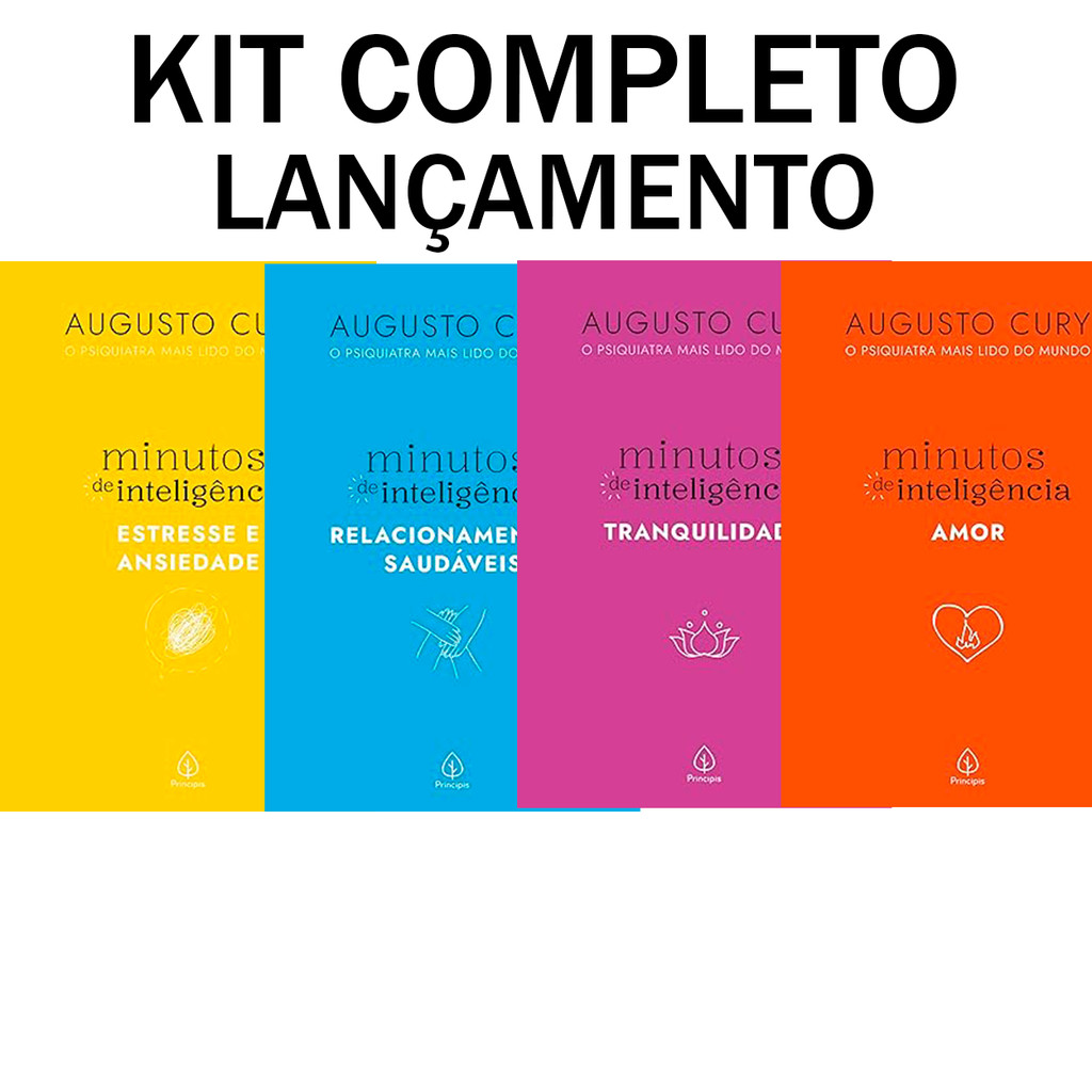 Kit C/4 - Lançamento  Augusto Cury Minutos de inteligência - Livro Autoajuda