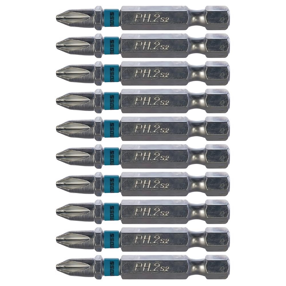 Bits Phillips 1/4 POL 50 mm PH2 com 10 Peças GROSS - Home & Living