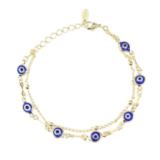 PULSEIRA OLHO GREGO 2 VOLTAS FOLHEADA EM OURO 18K CECÍLIA PIUKA