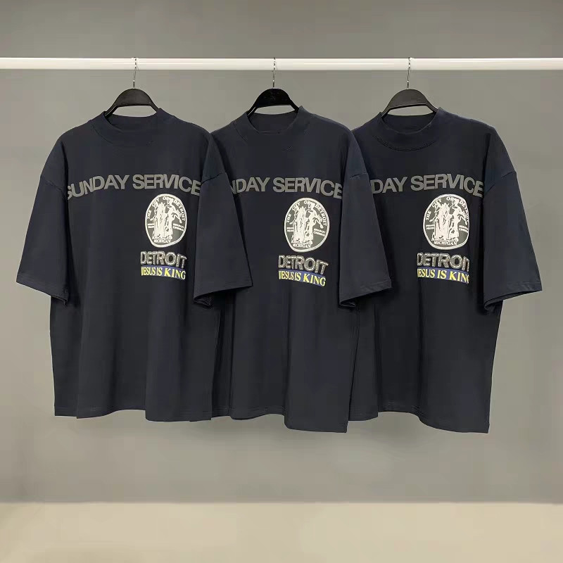 KANYE WEST Jesus IS King Album Limited FOG Homens Mulheres Camiseta de Pescoço Alto Manga Curta