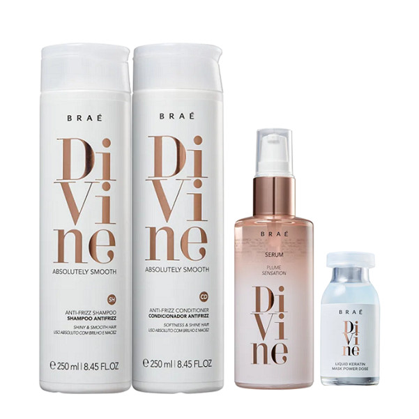 Brae Divine Kit Presente - Shampoo+Condicionador 250ml+Serum Plume 60ml+Ampola 13ml em Oferta na Shopee