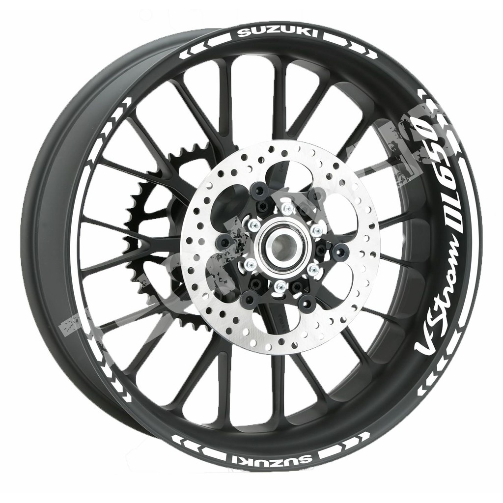 Adesivo Refletivo De Rodas Frisos Moto Suzuki V-strom Dl 650