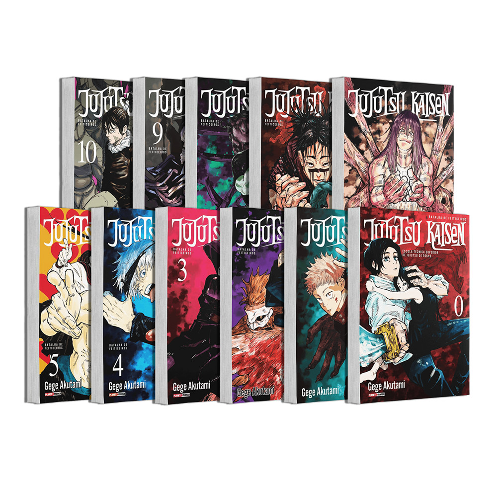 Mangá - Jujutsu Kaisen - Kit com as edições 0 a 10 - Batalha de Feiticeiros