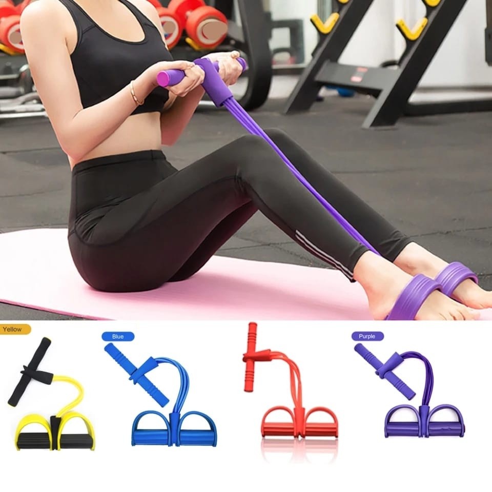 Extensor Tensão Forte Faixa Elástica 2 Elásticos Exercícios Treino Academia Ginástica