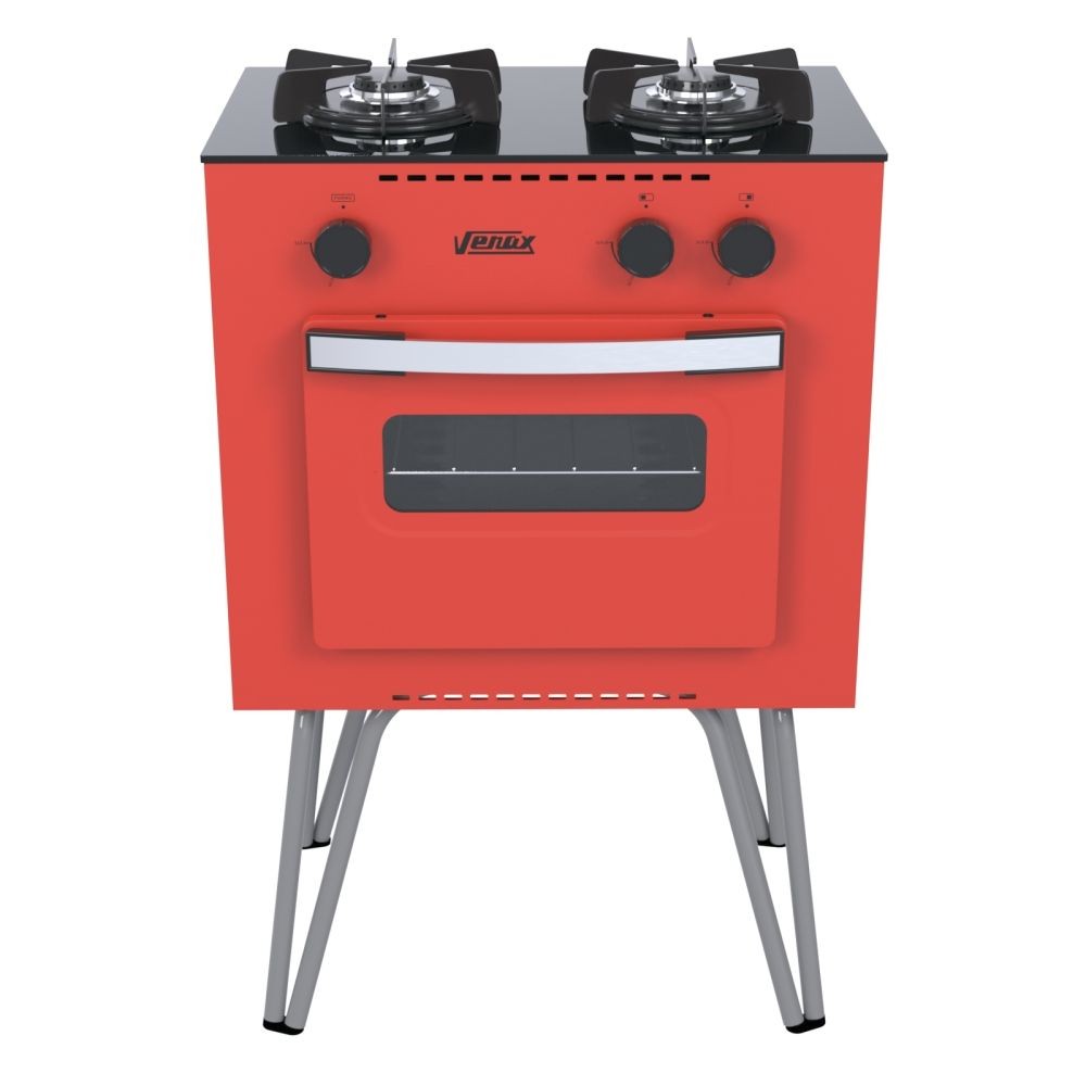 Fogão Portátil 2 Bocas Venax Mini Cook Gas Glp Vermelho em Oferta na Shopee